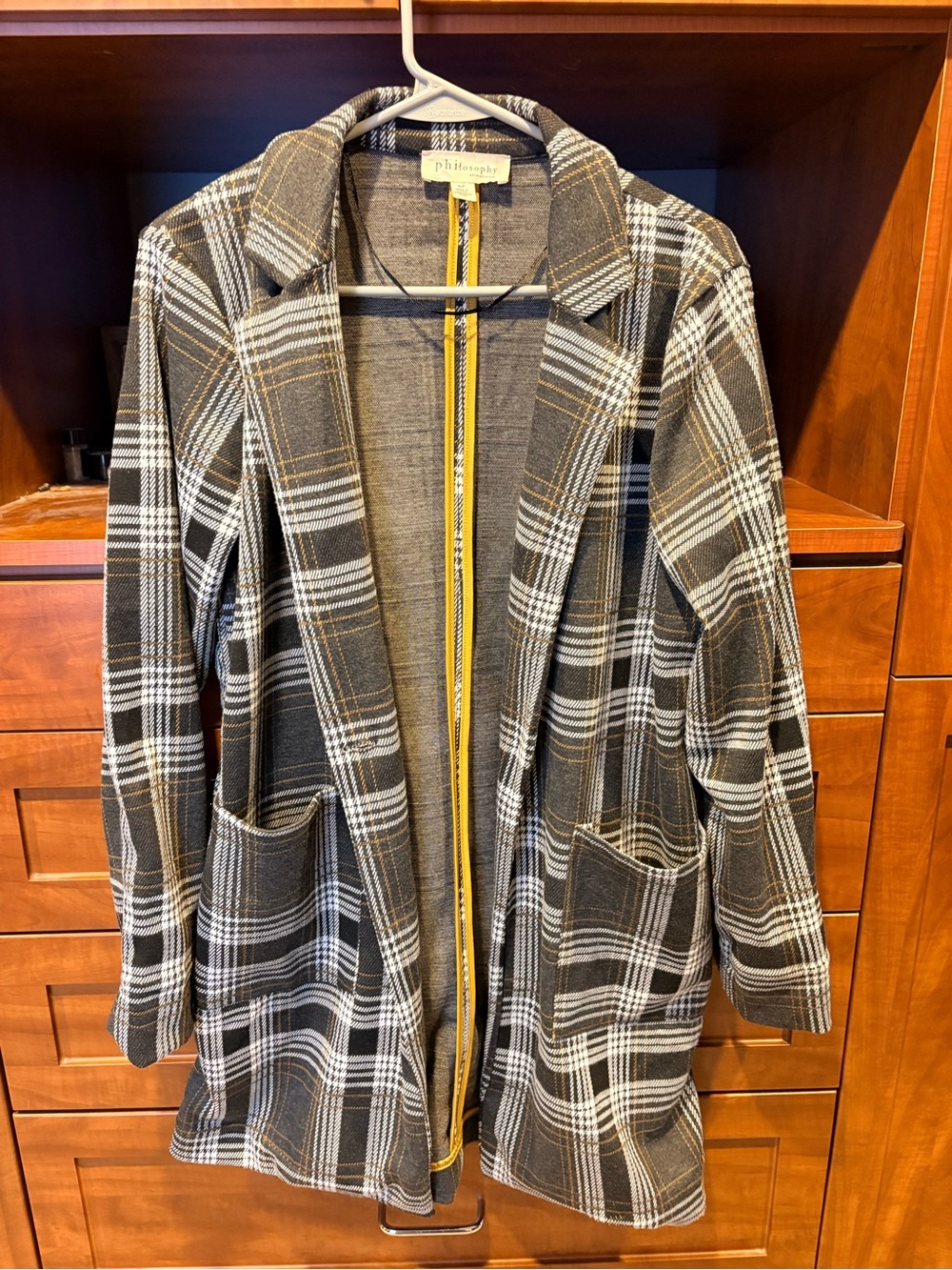Philosophy Longline plaid trench coat/blazer